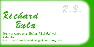 richard bula business card